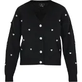 Faina Casaco de malha preto / transparente