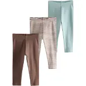 Next Leggings bege claro / azul céu / chocolate / castanho escuro