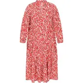 SANIKA Vestido bege / navy / vermelho