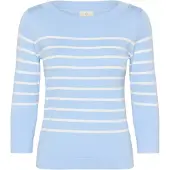 Kaffe Pullover 'Lizza' azul céu / branco