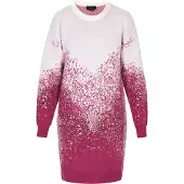 Faina Vestido de malha magenta / prata / branco lã