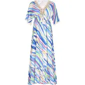 IZIA Vestido azul / verde claro / rosa / branco