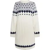 Usha Vestido de malha azul / cinzento claro / branco