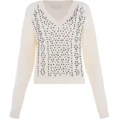 Faina Pullover azul escuro / prata / transparente / branco lã