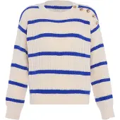 Faina Pullover azul / branco lã