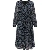 Faina Vestido de verão cinzento escuro / preto