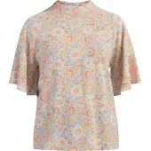 Usha Blusa bege / azul céu / laranja