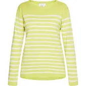Usha Pullover verde claro / branco lã