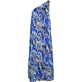 IZIA Vestido de verão azul real / azul claro / amarelo dourado / offwhite