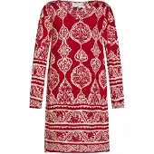 Usha Vestido bege claro / vermelho escuro