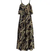Faina Vestido de verão ouro / preto / prata