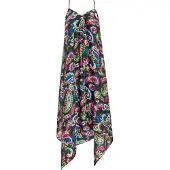 IZIA Vestido de verão azul / amarelo / preto