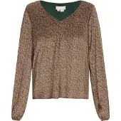 Usha Blusa mocha / verde escuro