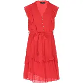 Faina Vestidos camiseiros vermelho