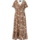 Faina Vestido de verão ecru / castanho