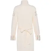 Faina Vestido de malha azul / verde / roxo escuro / branco lã
