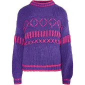 IZIA Pullover 'Hoona' roxo escuro / rosa
