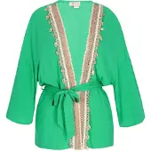 IZIA Kimono bege / verde