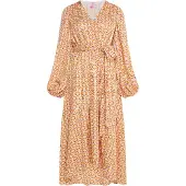 IZIA Vestido bege / ouro / laranja