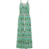 IZIA Vestido de verão bege claro / azul / verde / vermelho cereja