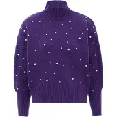 Faina Pullover amora / branco pérola