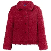 Faina Casaco de inverno vermelho vinho