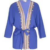 IZIA Kimono azul / castanho claro