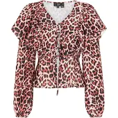 Faina Blusa bege / vermelho ferrugem / preto