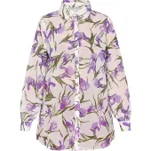 Usha Blusa bege / verde / roxo