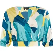 Faina Blusa azul / amarelo / offwhite