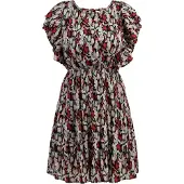 Faina Vestido de verão castanho claro / vermelho / preto / branco