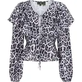Faina Blusa cinzento / preto / branco
