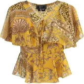 Faina Blusa creme / castanho claro / mostarda / mel / preto
