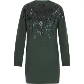 Faina Vestido de malha navy / verde escuro