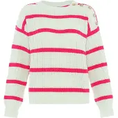 Faina Pullover rosa / branco lã