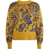 Usha Pullover 'Rakata' azul / caril