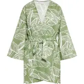 Usha Kimono verde pastel / branco