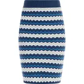 Faina Saia azul / azul escuro / branco