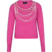 Faina Pullover rosa / branco lã
