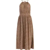 Faina Vestido de verão camelo / branco