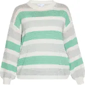 Usha Pullover cinzento claro / verde / branco