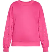 Faina Sweatshirt rosa / transparente / branco pérola
