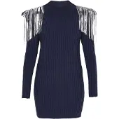 Faina Vestido de malha marinho / prata