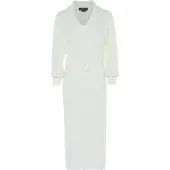 Faina Vestido de malha branco lã