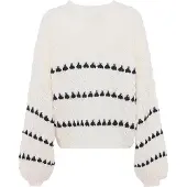 Faina Pullover preto / branco lã