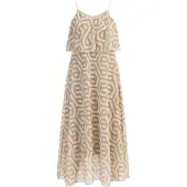 Faina Vestido de verão camurça / ouro / branco