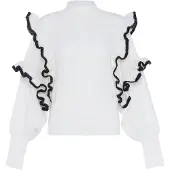 Faina Pullover preto / branco lã