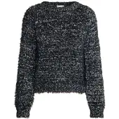 Usha Pullover 'Lurea' cinzento / mosqueado preto / branco