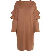 Usha WHITE LABEL Vestido de malha camelo