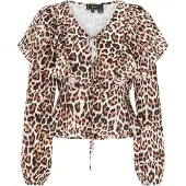 Faina Blusa castanho ferrugento / preto / branco